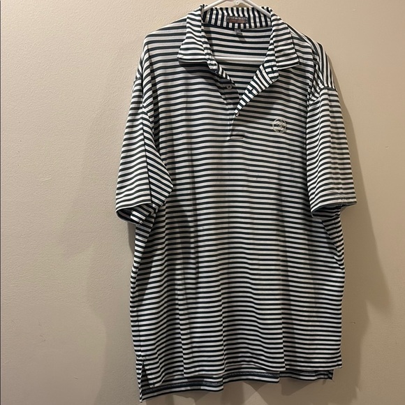 Peter Millar green and White Striped golf Polo Shirt - size XL - Picture 1 of 6